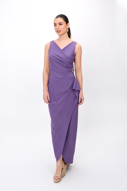 Wrap Front Beaded Gown Style 134200. Orchid. 6