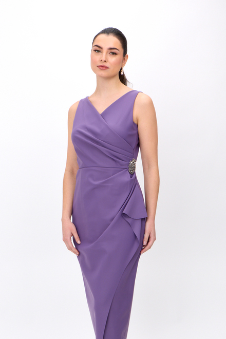Wrap Front Beaded Gown Style 134200. Orchid. 4