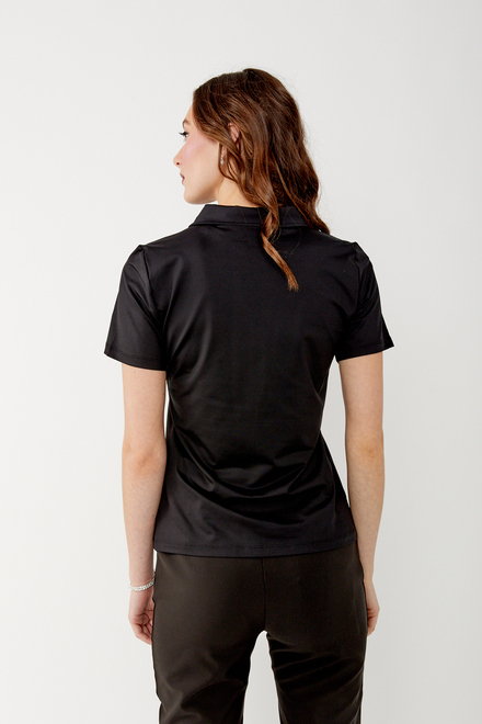 Casual Plain Polo Shirt Style 34501. Black. 3