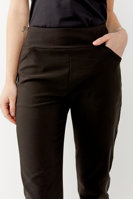 Mid-Rise Slim-Fit Trousers Style 34507. Black. 3
