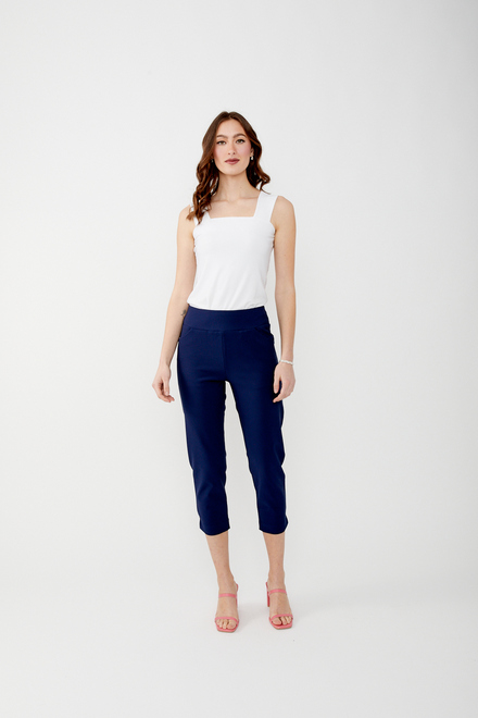 Mid-Rise Slim-Fit Trousers Style 34507. Navy. 5