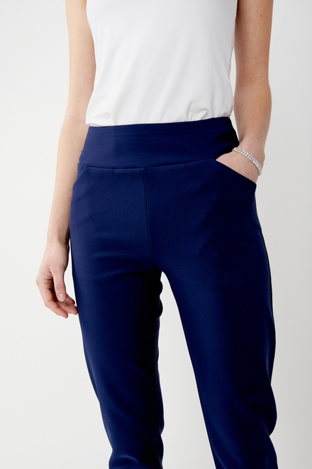 Mid-Rise Slim-Fit Trousers Style 34507. Navy. 3
