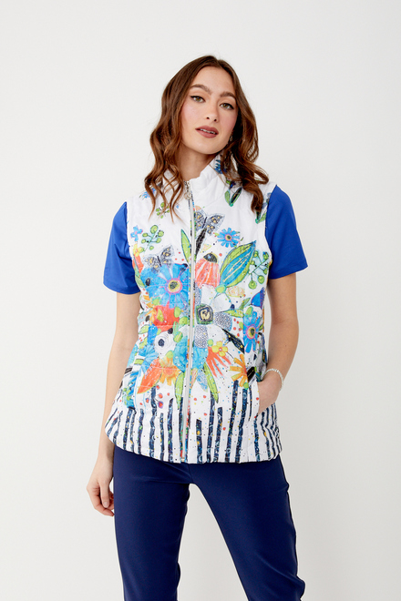 Floral Stripe Casual Vest Style 34551. As sample