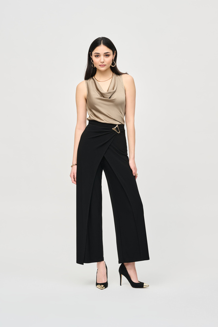 High-Rise Wrap Trousers Style 243028. Black