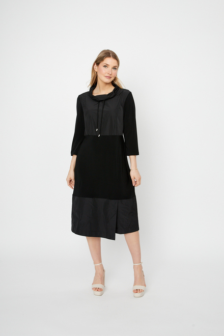 Cowl Neck Shift Dress Style 243030. Black