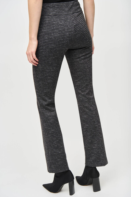 Pantalon classique taille haute pied-de-poule mod&egrave;le 243048. Noir/gris. 2