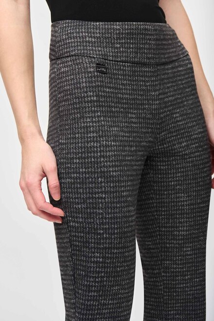 Pantalon classique taille haute pied-de-poule mod&egrave;le 243048. Noir/gris. 3