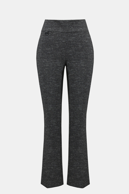 Pantalon classique taille haute pied-de-poule mod&egrave;le 243048. Noir/gris. 5