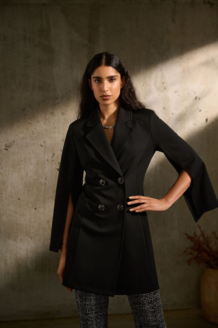 Double-Breasted Business Coat Style 243078. Black