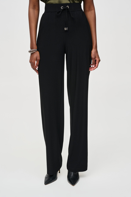 Silky Knit Wide-Leg Pant Style 243202. Black. 2