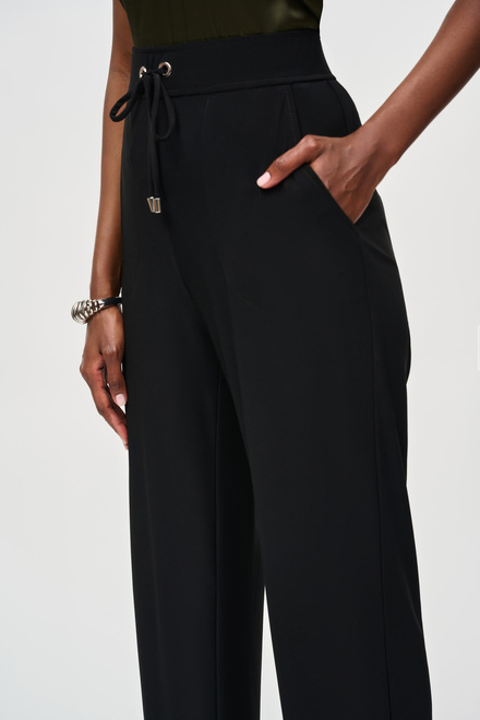 Minimalist High-Rise Drawstring Trousers Style 243202. Black. 3