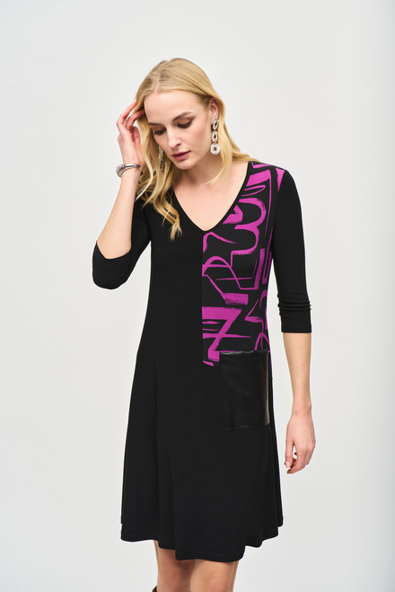Abstract Casual Mini Dress Style 243210. Black/empress