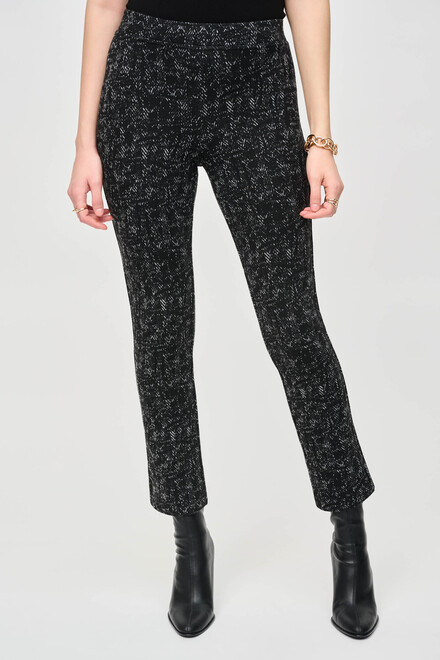 Pantalon slim en tricot jacquard modèle 243266. Noir/Gris