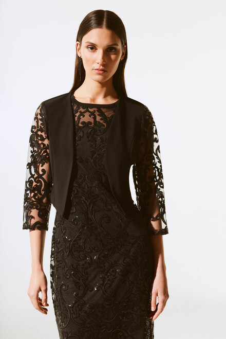 Sequinced Lace Bolero Style 243737. Black