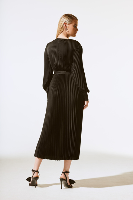 Pleated Wrap Midi Dress Style 243771X. Black. 3