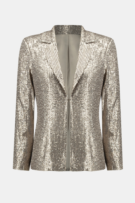 Sequined Notched-Collar Blazer Style 243772. Matte Gold. 6