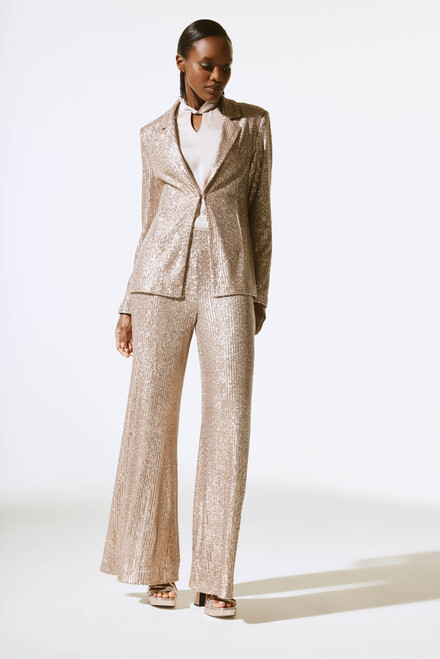 Sequined Oversized Trousers Style 243773. Matte Gold. 4