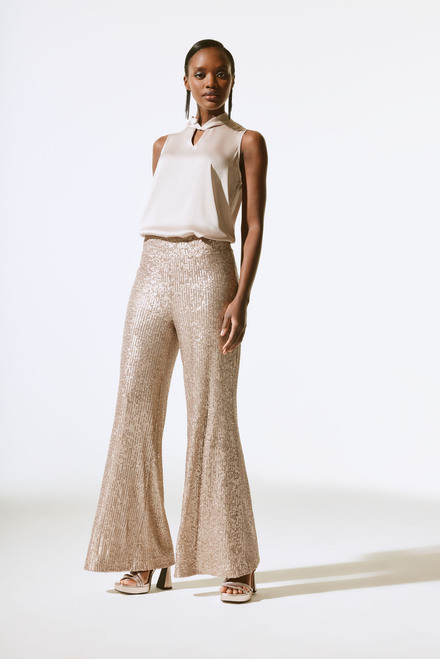 Sequined Oversized Trousers Style 243773. Matte Gold. 5