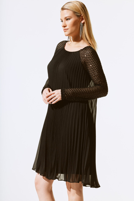 Pleated Chiffon Dress With Sequins Style 243778. Black. 6