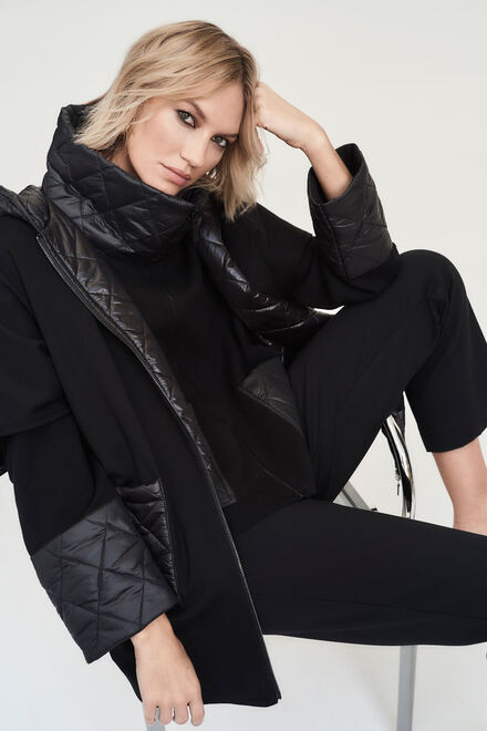 Hooded Quilted Puffer Jacket Style 243906. Black