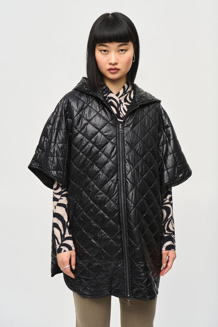 Hooded Quilted Puffer Jacket Style 243906. Black. 5