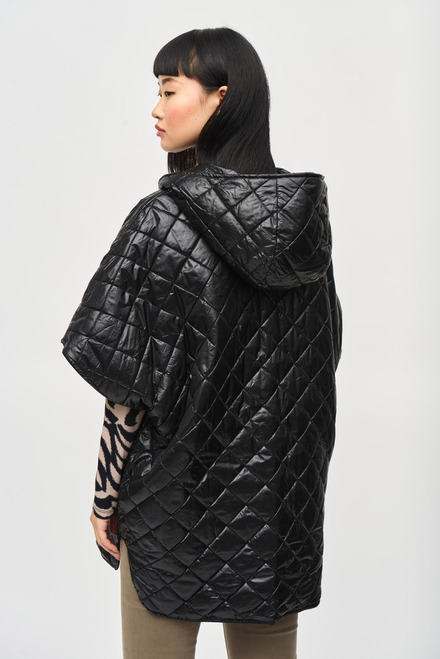 Hooded Quilted Puffer Jacket Style 243906. Black. 6