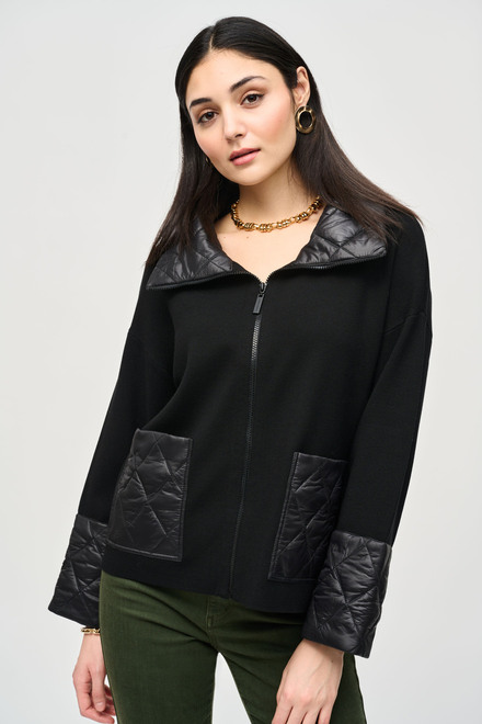 Quilted Casual Everyday Jacket Style 243933. Black
