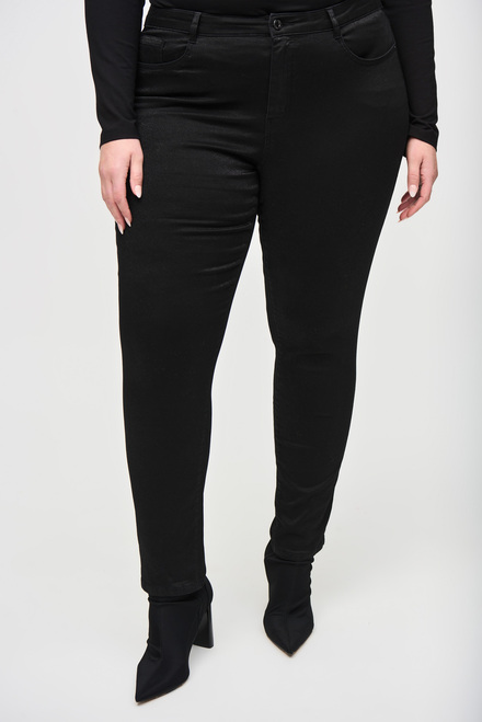 Jeans slim taille haute pour adultes d&eacute;contract&eacute; mod&egrave;le 243959. Noir. 6