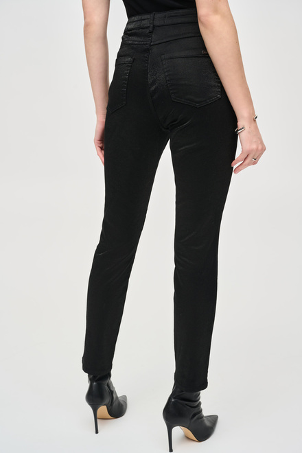 Jeans slim taille haute pour adultes d&eacute;contract&eacute; mod&egrave;le 243959. Noir. 3