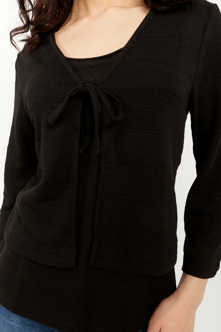 Dolcezza Knit Cardigan Style 24181. Black. 2