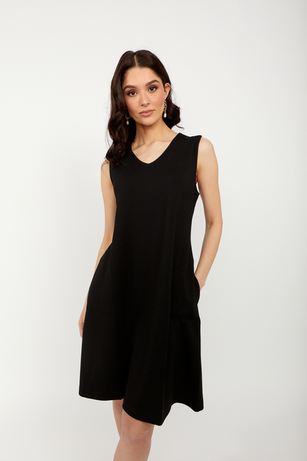 Sleeveless Pleated Mini Dress Style 24703. Black. 2