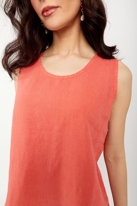 Casual Summer Sleeveless Top Style 24250. Coral. 4