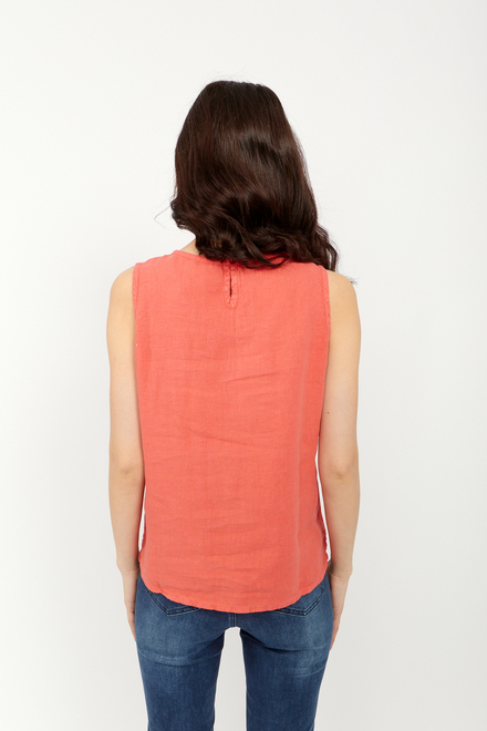 Casual Summer Sleeveless Top Style 24250. Coral. 3