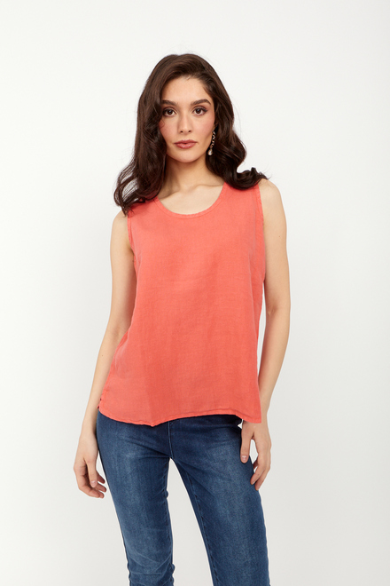 Casual Summer Sleeveless Top Style 24250. Coral
