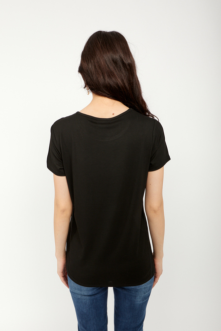 T-shirt col ras du cou d&eacute;contract&eacute; mod&egrave;le 81202. Noir. 3