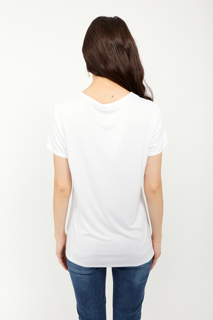 T-shirt col ras du cou d&eacute;contract&eacute; mod&egrave;le 81202. Blanc. 4