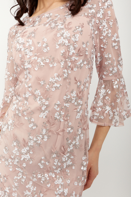 Quarter Sleeved Midi Laced Dress style 81171268. Shell Pink. 4