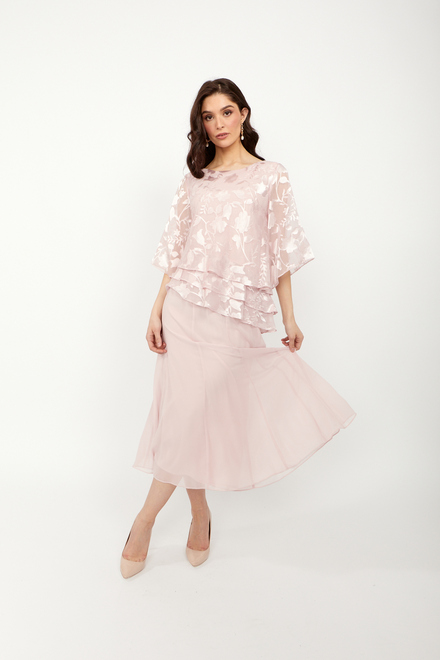 Tea-Length Chiffon Skirt style 8370980. Shell Pink
