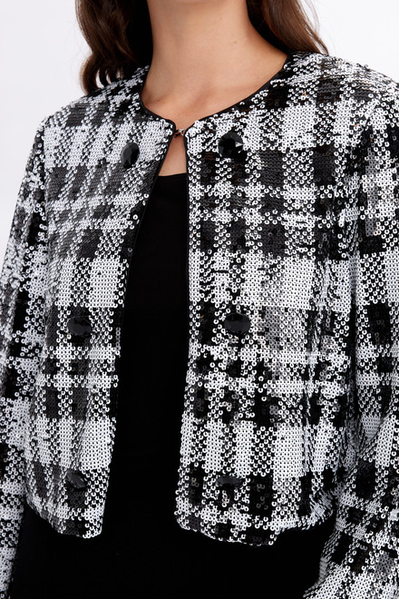 Frank Lyman Knit Jacket Style 246239u. Black/white. 9