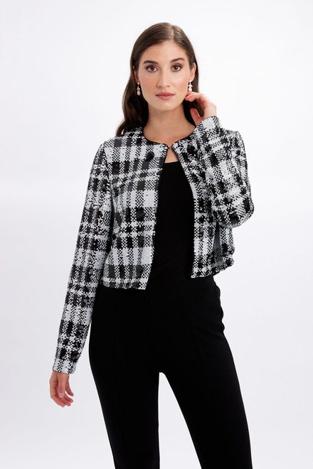 Frank Lyman Knit Jacket Style 246239u. Black/white. 8