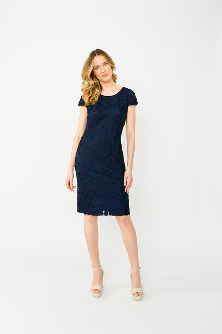 Lace Sheath Dress Style 68109U . Navy. 4