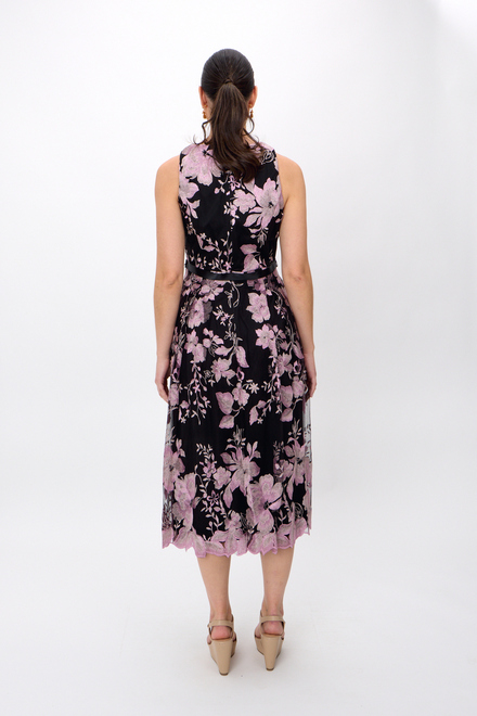 Sleeveless Crew Neck Embroidered Tulle Dress style 51171186. Black/rose. 2