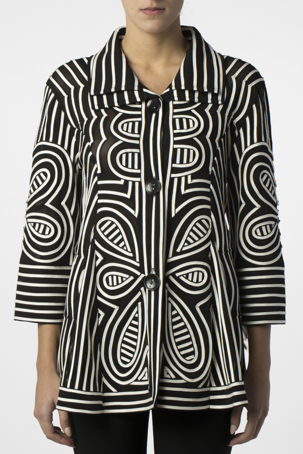 Joseph Ribkoff coat style 152996. Black/white