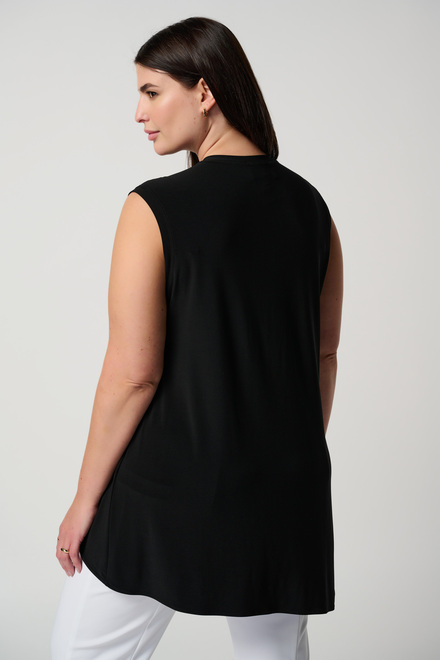 Sleeveless Asymmetric Tunic Style 161060. Black. 6