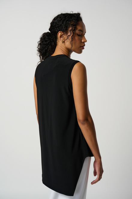 Sleeveless Asymmetric Tunic Style 161060. Black. 3