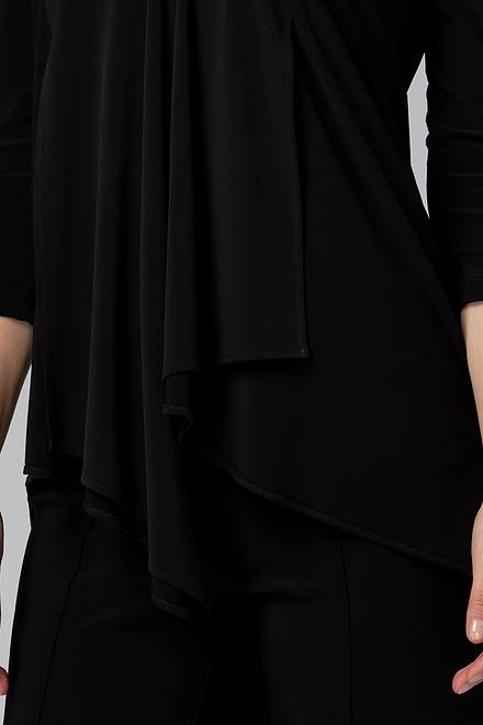 Joseph Ribkoff Handkerchief Hem Tunic Style 161066. Black. 4