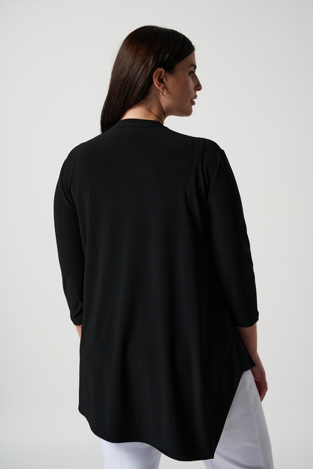 3/4 Sleeve Asymmetric Tunic Style 161066. Black. 12