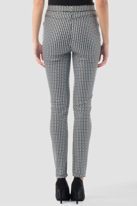 Joseph Ribkoff pantalon style 161844 (REVERSIBLE). Noir/blanc/argent. 2