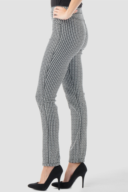 Joseph Ribkoff pantalon style 161844 (REVERSIBLE). Noir/blanc/argent. 3