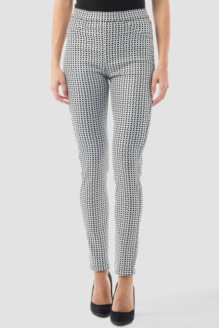 Joseph Ribkoff pantalon style 161844 (REVERSIBLE). Noir/blanc/argent. 4